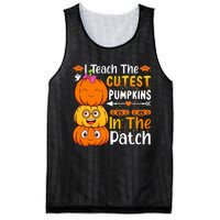 I Teach Cutest Pumpkins In Patch Teacher Halloween Mesh Reversible Basketball Jersey Tank