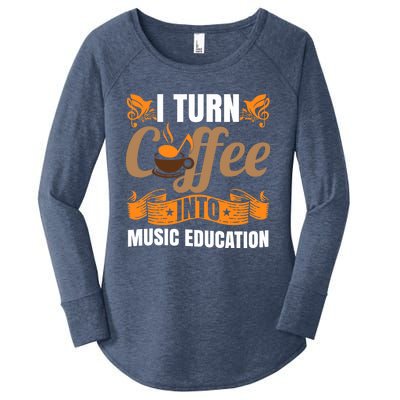 I Turn Coffee Into Music Education | Music Teacher Funny Women's Perfect Tri Tunic Long Sleeve Shirt