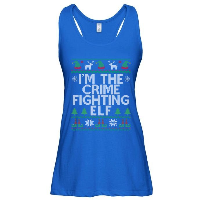 IM The Crime Fighting Elf Police Officer Ugly Christmas Cop Meaningful Gift Ladies Essential Flowy Tank