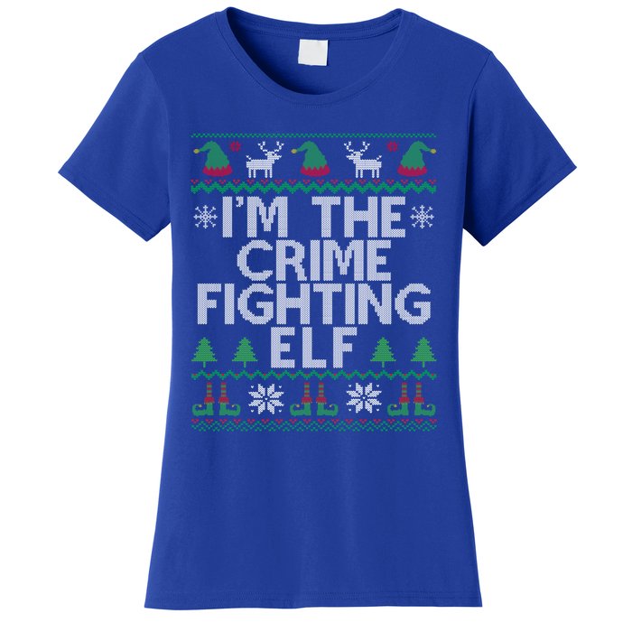 IM The Crime Fighting Elf Police Officer Ugly Christmas Cop Meaningful Gift Women's T-Shirt