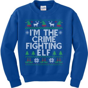 IM The Crime Fighting Elf Police Officer Ugly Christmas Cop Meaningful Gift Kids Sweatshirt