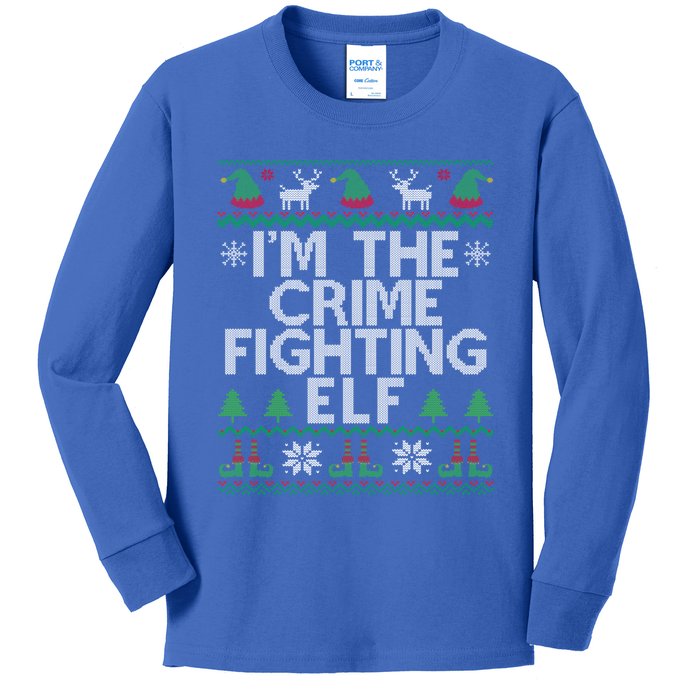 IM The Crime Fighting Elf Police Officer Ugly Christmas Cop Meaningful Gift Kids Long Sleeve Shirt