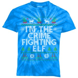 IM The Crime Fighting Elf Police Officer Ugly Christmas Cop Meaningful Gift Kids Tie-Dye T-Shirt