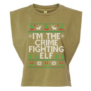 IM The Crime Fighting Elf Police Officer Ugly Christmas Cop Meaningful Gift Garment-Dyed Women's Muscle Tee