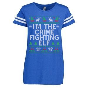 IM The Crime Fighting Elf Police Officer Ugly Christmas Cop Meaningful Gift Enza Ladies Jersey Football T-Shirt