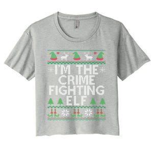 IM The Crime Fighting Elf Police Officer Ugly Christmas Cop Meaningful Gift Women's Crop Top Tee