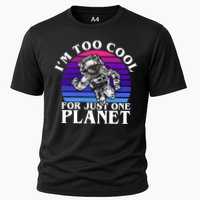 I'm Too Cool For Just One Planet Astronaut Cooling Performance Crew T-Shirt