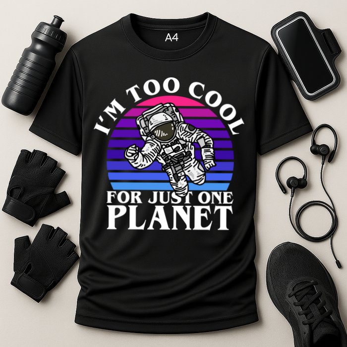 I'm Too Cool For Just One Planet Astronaut Cooling Performance Crew T-Shirt
