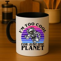 I'm Too Cool For Just One Planet Astronaut Mug