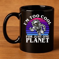I'm Too Cool For Just One Planet Astronaut 11oz C Handle Ceramic Mug