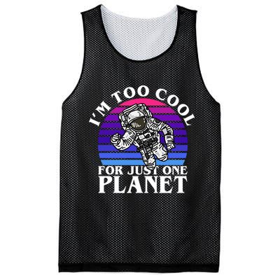 I'm Too Cool For Just One Planet Astronaut Mesh Reversible Basketball Jersey Tank