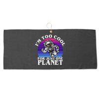 I'm Too Cool For Just One Planet Astronaut Large Microfiber Waffle Golf Towel