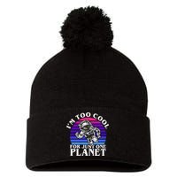 I'm Too Cool For Just One Planet Astronaut Pom Pom 12in Knit Beanie