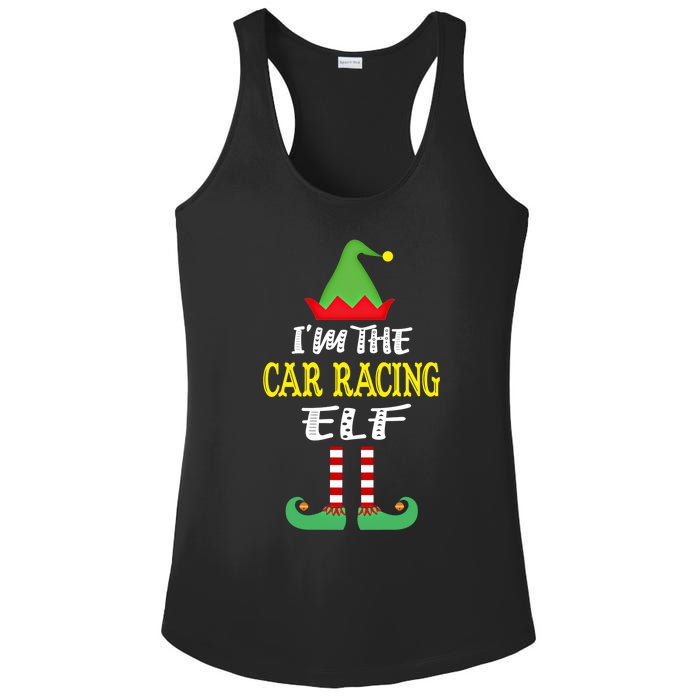 IM The Car Racing Elf Group Matching Family Christmas Gift Ladies PosiCharge Competitor Racerback Tank