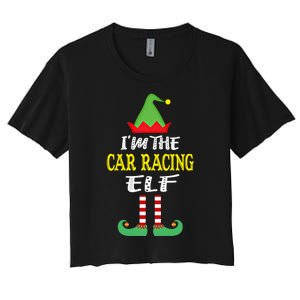 IM The Car Racing Elf Group Matching Family Christmas Gift Women's Crop Top Tee