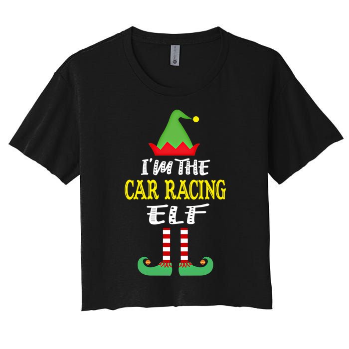 IM The Car Racing Elf Group Matching Family Christmas Gift Women's Crop Top Tee