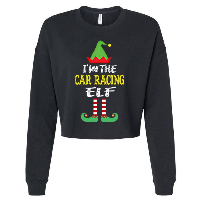 IM The Car Racing Elf Group Matching Family Christmas Gift Cropped Pullover Crew