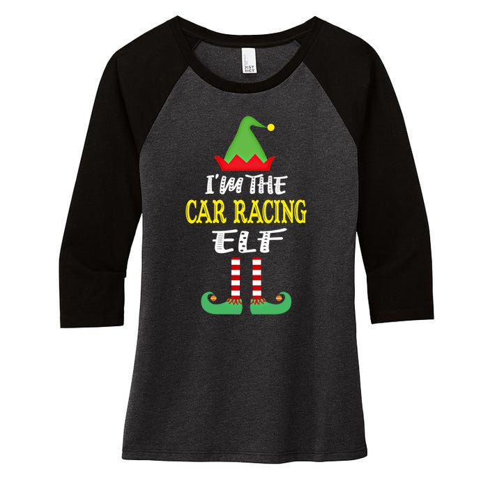 IM The Car Racing Elf Group Matching Family Christmas Gift Women's Tri-Blend 3/4-Sleeve Raglan Shirt