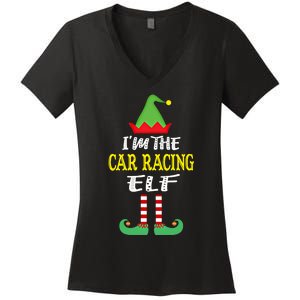 IM The Car Racing Elf Group Matching Family Christmas Gift Women's V-Neck T-Shirt