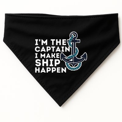 IM The Captain I Make Ship Happen Boat Captain & Boating USA-Made Doggie Bandana