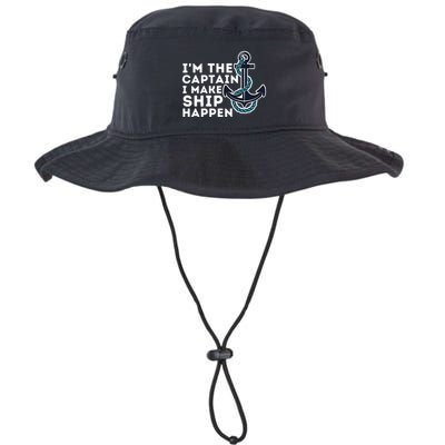IM The Captain I Make Ship Happen Boat Captain & Boating Bucket Hat