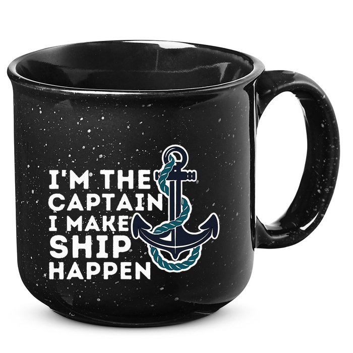 IM The Captain I Make Ship Happen Boat Captain & Boating 15oz Campfire Ceramic Mug