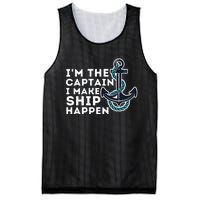 IM The Captain I Make Ship Happen Boat Captain & Boating Mesh Reversible Basketball Jersey Tank