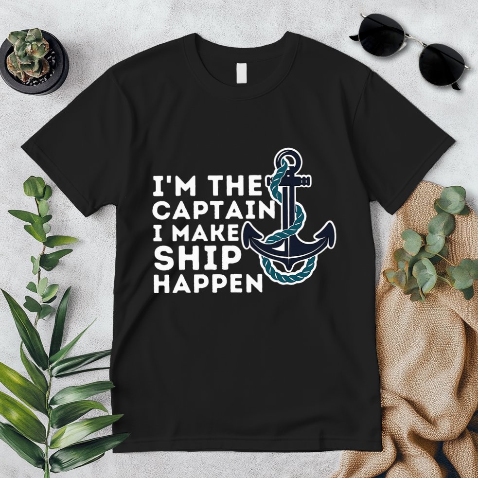 IM The Captain I Make Ship Happen Boat Captain & Boating Premium T-Shirt