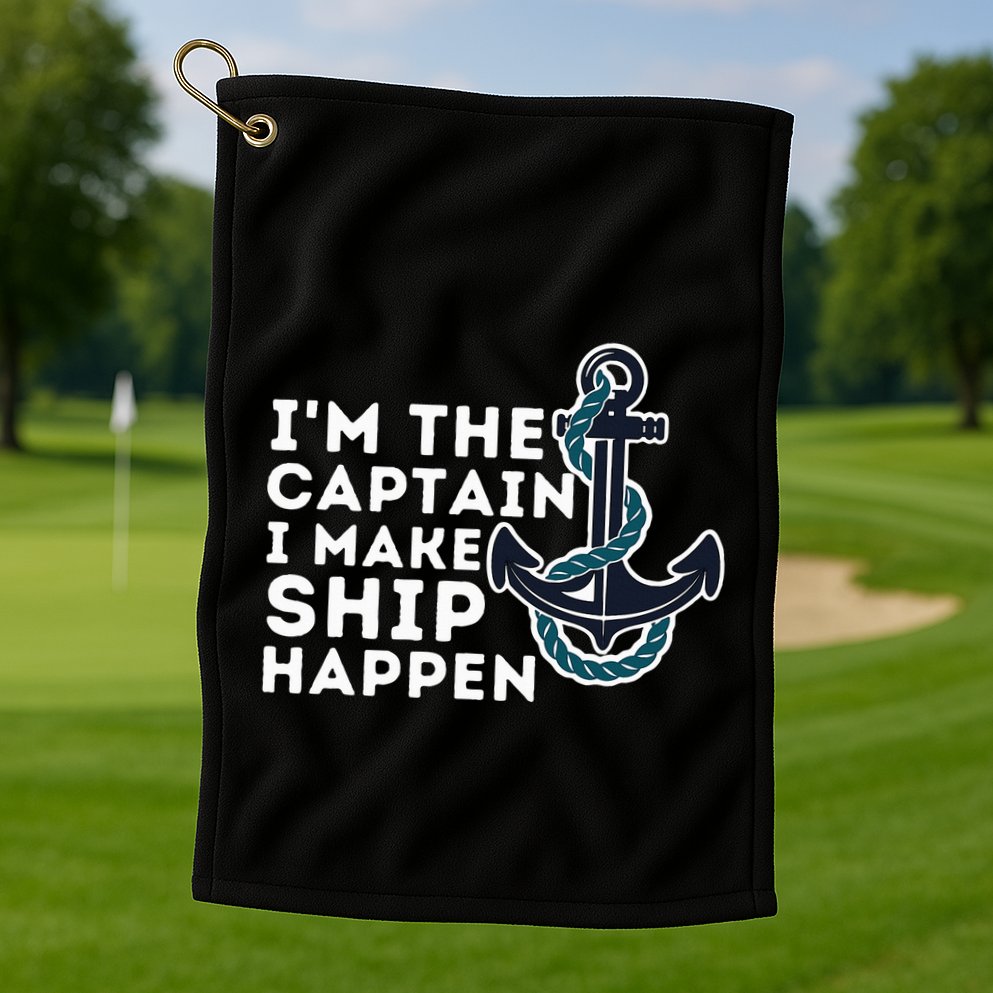IM The Captain I Make Ship Happen Boat Captain & Boating Golf Towel
