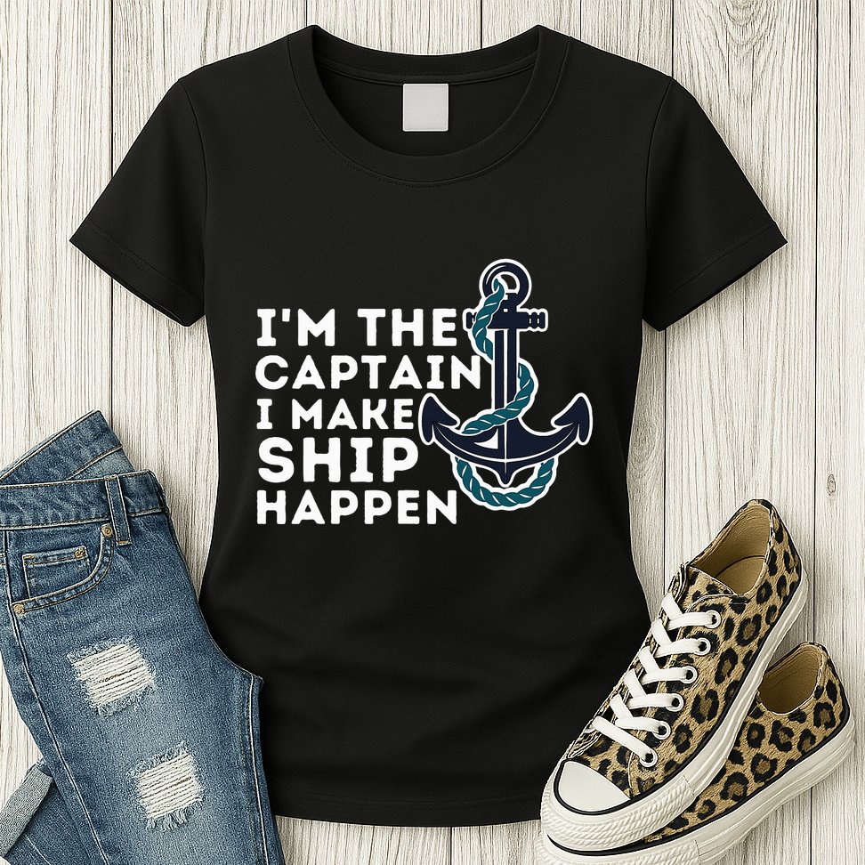 IM The Captain I Make Ship Happen Boat Captain & Boating Womens T-Shirt