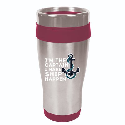 IM The Captain I Make Ship Happen Boat Captain & Boating 16oz Travel Tumbler