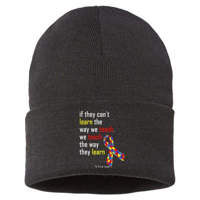 If They Can't.. Autism Awarness Puzzle Sustainable Knit Beanie