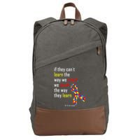 If They Can't.. Autism Awarness Puzzle Cotton Canvas Backpack