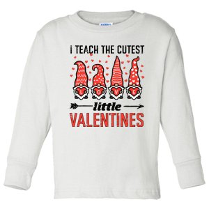 I Teach Cutest Little Valentines Gnomes Love Teacher Wo Toddler Long Sleeve Shirt