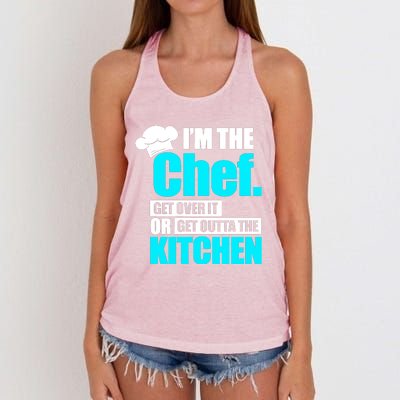 Im The Chef Get Over It Or Get Outta The Kitchen Women's Knotted Racerback Tank