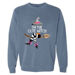 Im The Cute Witch Halloween Matching Group Costume Garment-Dyed Sweatshirt