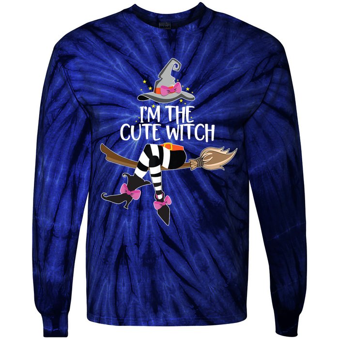 Im The Cute Witch Halloween Matching Group Costume Tie-Dye Long Sleeve Shirt