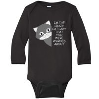 IM The Crazy Cat Lady That You Were Warned About Kamala 47 Baby Long Sleeve Bodysuit