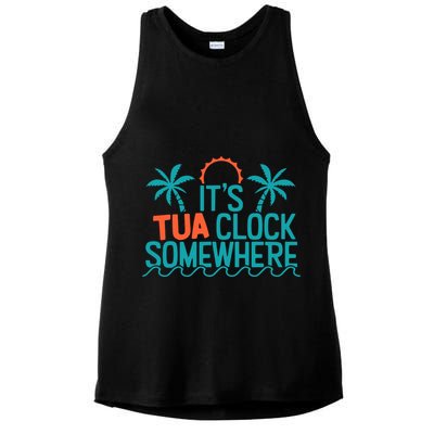 It’S Tua Clock Somewhere Sometimes Ladies PosiCharge Tri-Blend Wicking Tank