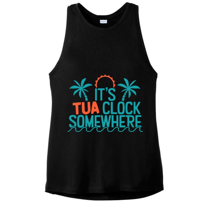 It’S Tua Clock Somewhere Sometimes Ladies PosiCharge Tri-Blend Wicking Tank
