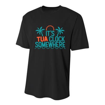 It’S Tua Clock Somewhere Sometimes Youth Performance Sprint T-Shirt