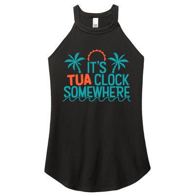It’S Tua Clock Somewhere Sometimes Women's Perfect Tri Rocker Tank