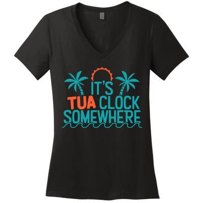 It’S Tua Clock Somewhere Sometimes Women's V-Neck T-Shirt