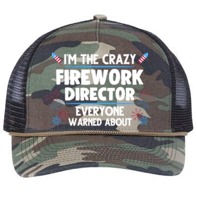 Im The Crazy Firework Director 4th Of July Gift Retro Rope Trucker Hat Cap