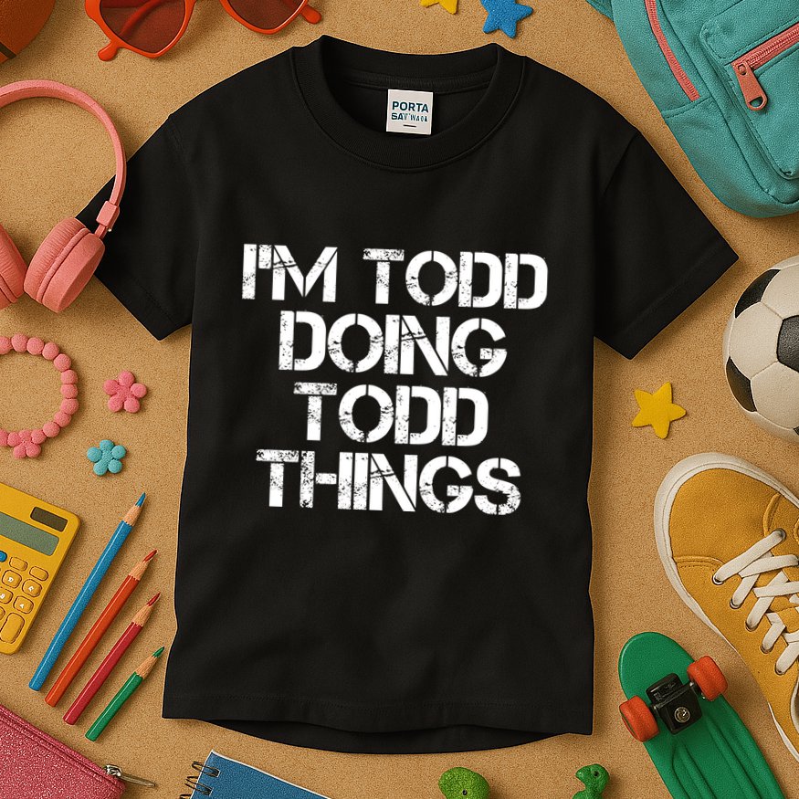 I'm Todd Doing Todd Things Funny Todd Gift Idea Kids T-Shirt