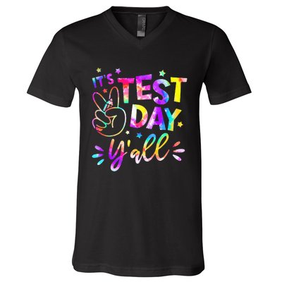 It's Test Day Y'all Tie Dye Students Teacher Test Day Gifts V-Neck T-Shirt