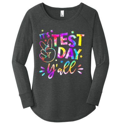 It's Test Day Y'all Tie Dye Students Teacher Test Day Gifts Women's Perfect Tri Tunic Long Sleeve Shirt