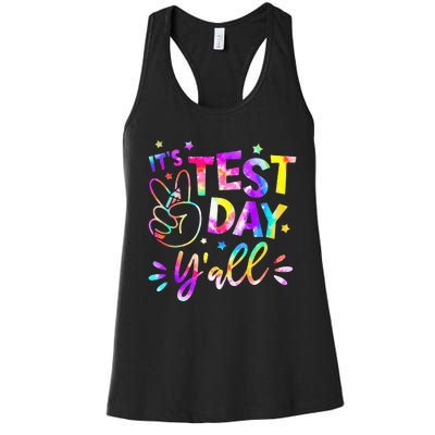 It's Test Day Y'all Tie Dye Students Teacher Test Day Gifts Women's Racerback Tank