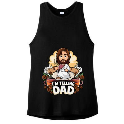 IM Telling Dad Jesus Ladies PosiCharge Tri-Blend Wicking Tank