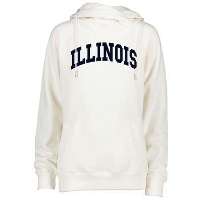 Illinois Throwback Design Classic Womens Funnel Neck Pullover Hood